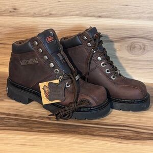 New Men’s Harley Davidson lace up brown boots size 6.5.